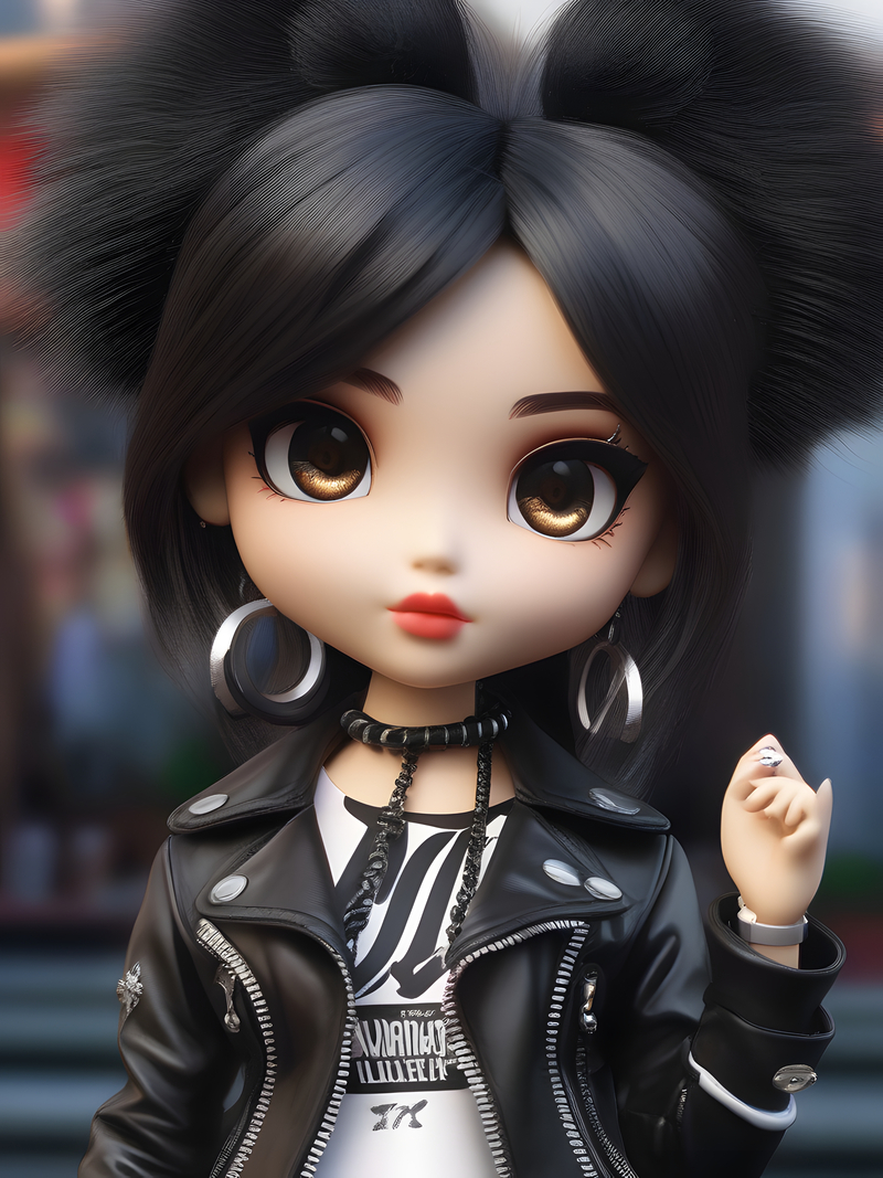 Cute doll with big earrings