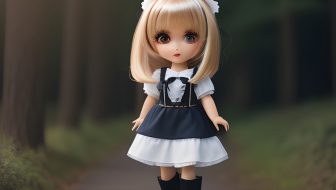 Cute doll with blonde hair