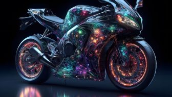 Sport motorbike with colorful