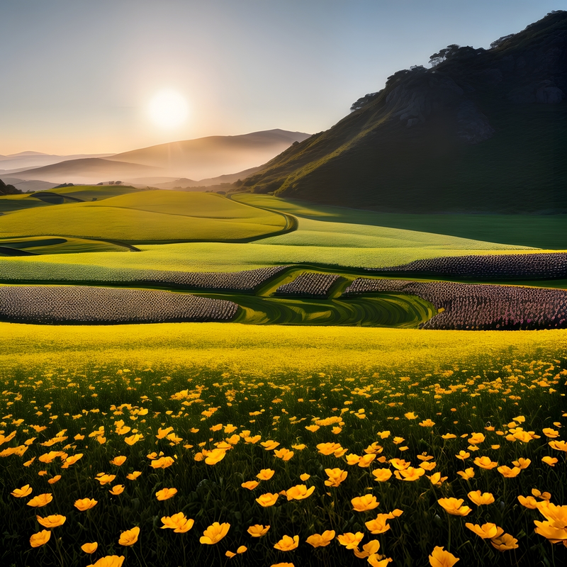 A vast garden of yellow flowers