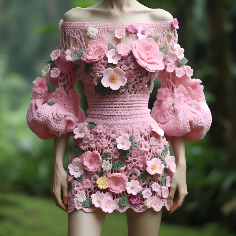 Floral knit dress