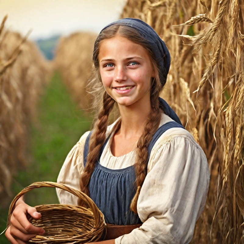 A little girl in a wheat field