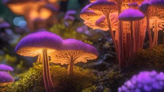 Purple forest mushrooms