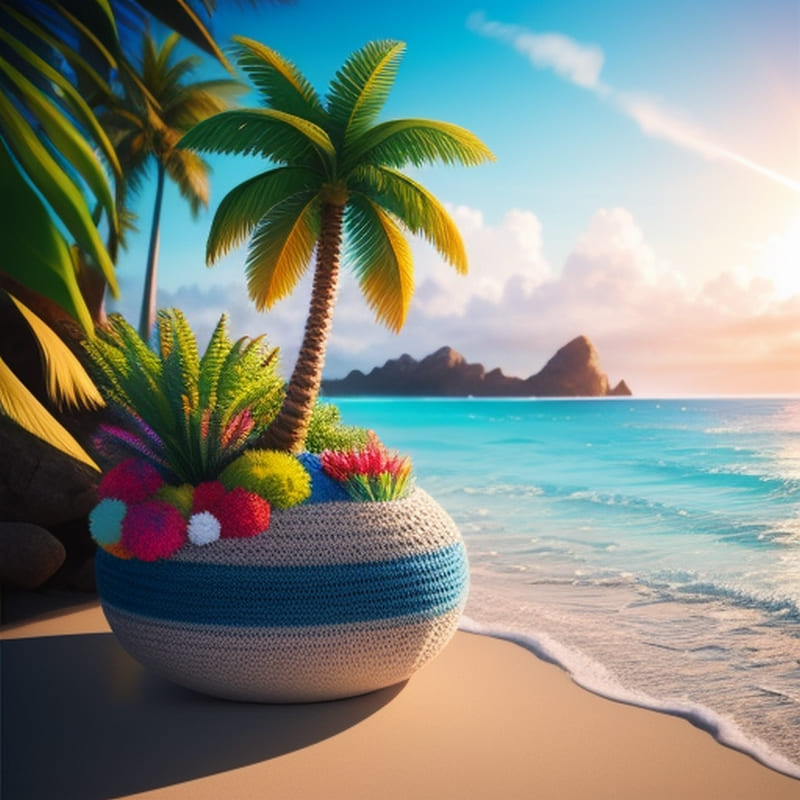 A pot on the edge of a beautiful beach