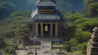 A temple in a beautiful valley
