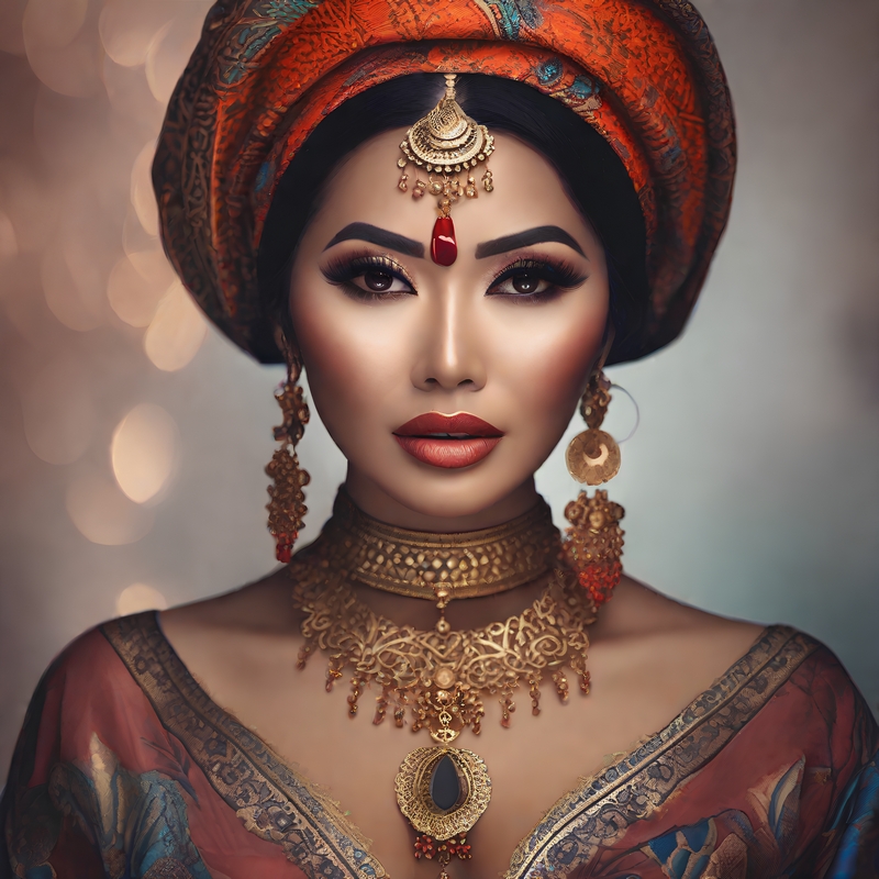 A woman in typical middle eastern attire