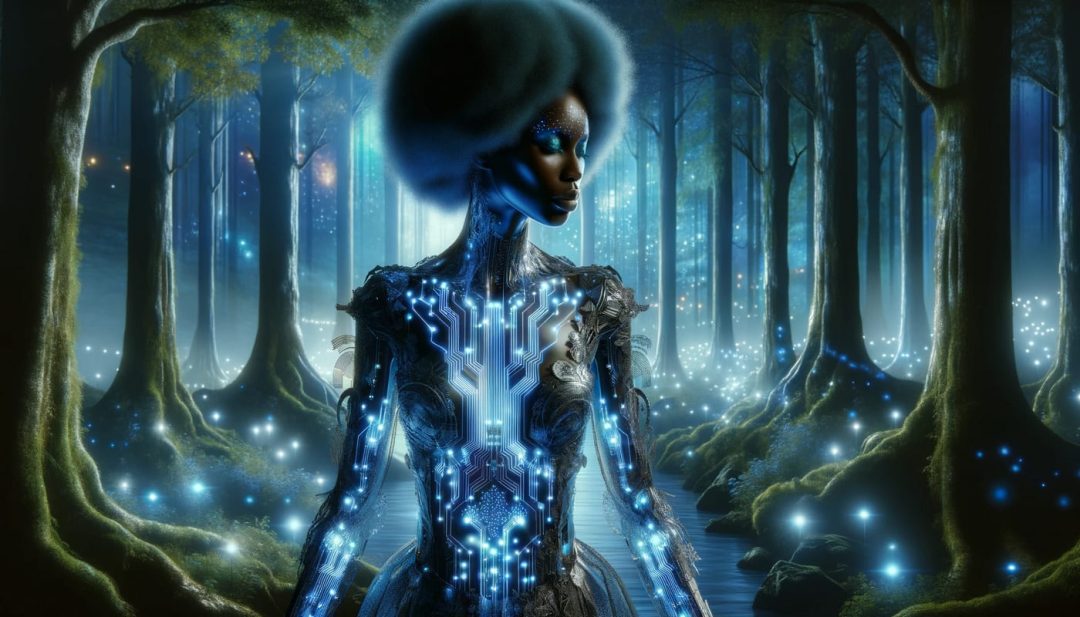 The woman from the future is in the forest